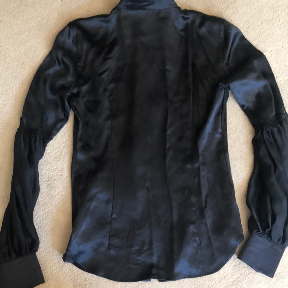 Roberto Cavalli black button down 100%silk - Picture 6 of 6